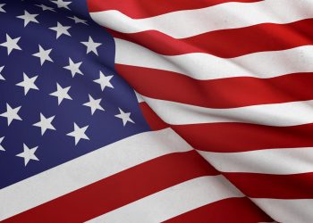 Waving American Flag. Great use for USA and presidential elections related concepts.